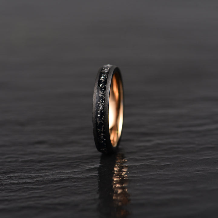 The Gladiator Ring - Black Hammered Tungsten Meteorite Men's Wedding Band 8MM