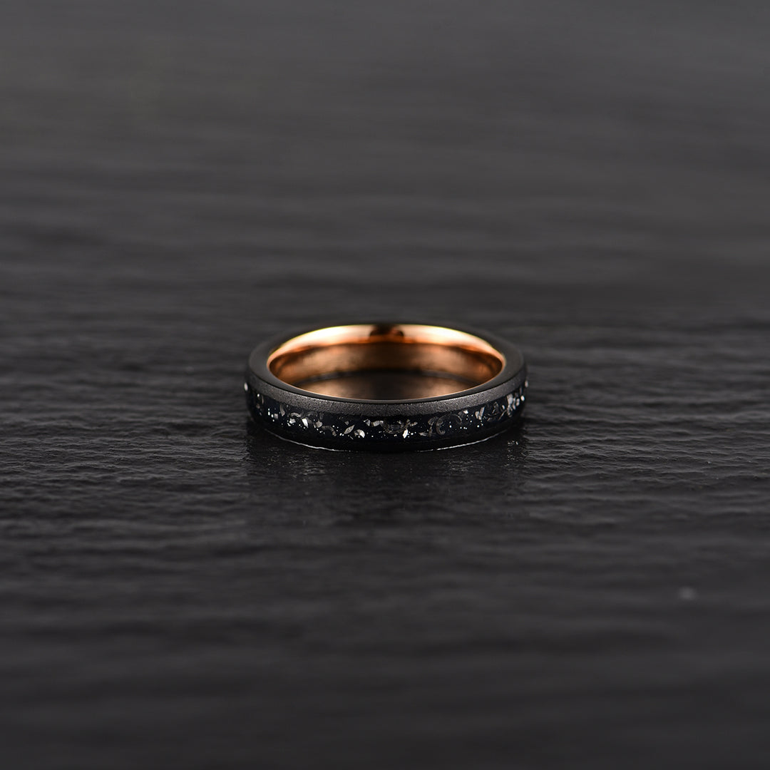 The Gladiator Ring - Black Hammered Tungsten Meteorite Men's Wedding Band 8MM