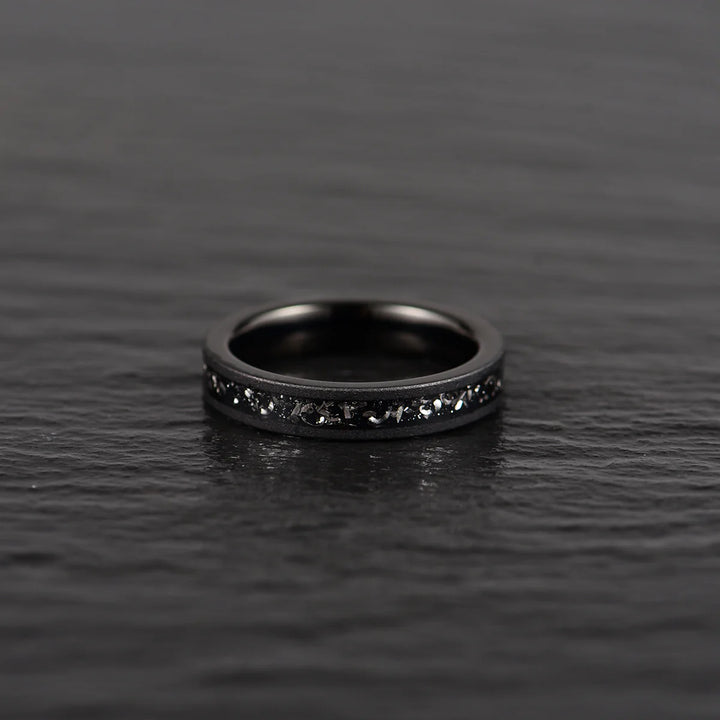 Black Meteorite Ring