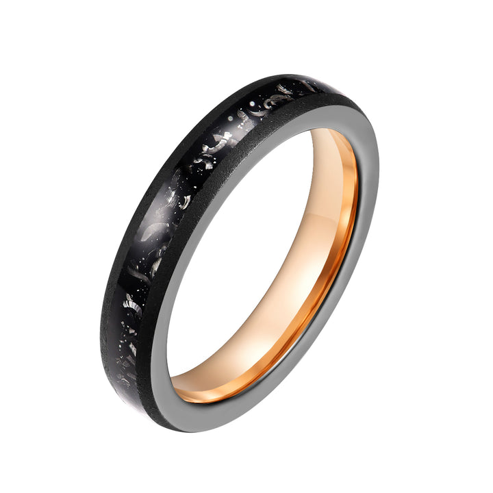 The Gladiator Ring - Rose Tungsten Crushed Meteorite Women's Wedding Band 4MM