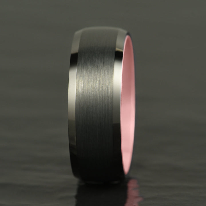 Pristine Passion Rose Interior Tungsten Women's Wedding Band 4MM