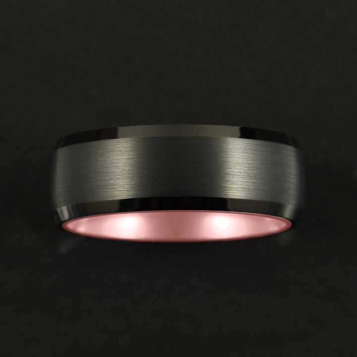 Pristine Passion Rose Interior Tungsten Women's Wedding Band 4MM