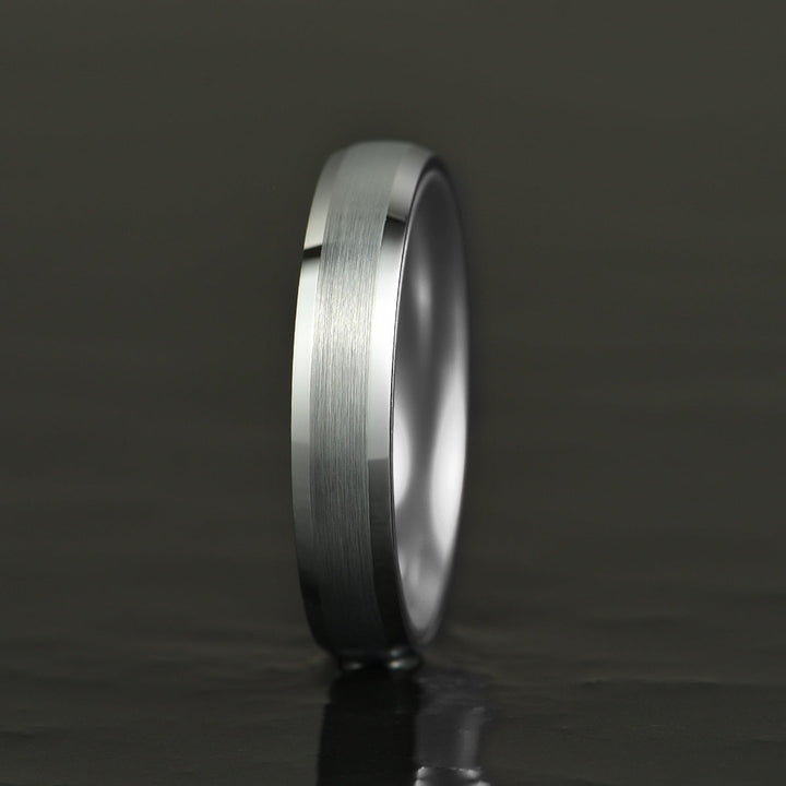 Pristine Passion Silver Interior Silver Tungsten Wedding Band 8MM