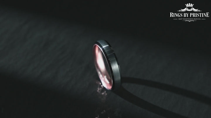 Pristine Passion Rose Interior Tungsten Wedding Band 8MM