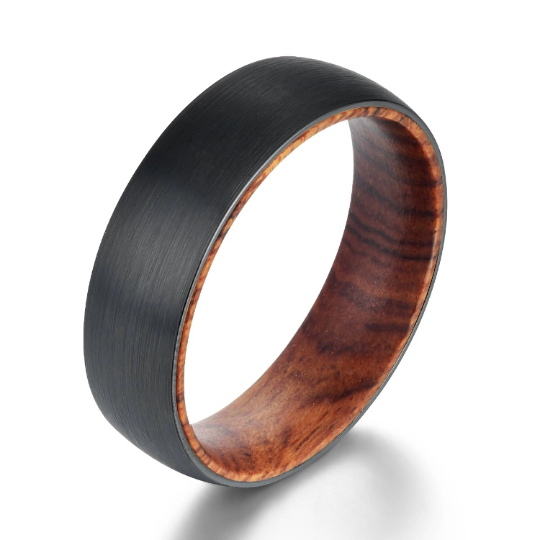 Snake Wood Tungsten Men's Wedding Band 6MM - Rings By Pristine 