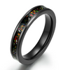 Black Tungsten Crushed Opal Rounded Women's Wedding Band 4MM