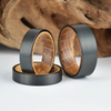Black Tungsten Whiskey Barrel Inlay Men's Wedding Band 8MM - Rings By Pristine 
