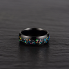 Black Tungsten Crushed Opal Rounded Men's Wedding Band 8MM - Rings By Pristine 