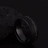 Sandblasted Black Tungsten Crushed Meteorite Men's Wedding Band 8MM