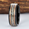 Tungsten Antler Rose Inlay Men's Wedding Band 8MM - Rings By Pristine 