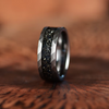 Grey Hammered Tungsten  Meteorite Men's Wedding Band 8MM - Rings By Pristine 