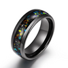Black Tungsten Crushed Opal Rounded Men's Wedding Band 8MM