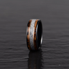 Black Tugsten Charred Whiskey Inlay Meteorite Men's Wedding Band - Rings By Pristine 