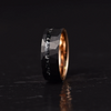 Rose Hammered Tungsten Crushed Meteorite Men's Wedding Band 8MM - Rings By Pristine 
