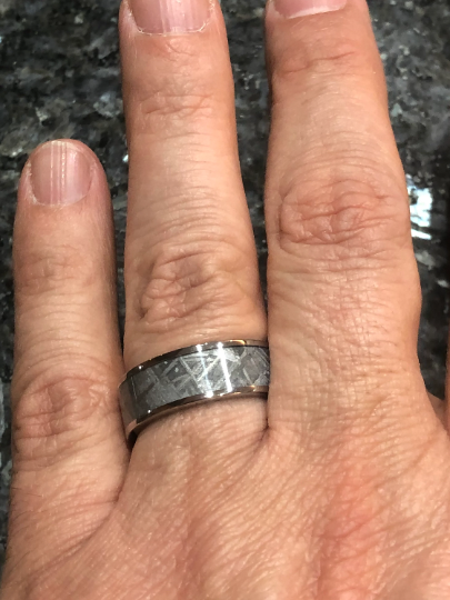 Muonionalusta Meteorite Titanium Men's Wedding Band 8MM - Rings By Pristine 