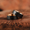 Rose Hammered Tungsten Crushed Meteorite Men's Wedding Band 8MM