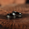 Black Hammered Tungsten Meteorite Women's Wedding Band 4MM - Rings By Pristine 