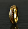 Whiskey Barrel Guitar String Yellow Tungsten Women's Wedding Band 4MM - Rings By Pristine 