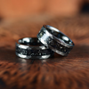 Grey Hammered Tungsten  Meteorite Men's Wedding Band 8MM - Rings By Pristine 