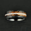 Black Hammered Tungsten Charred Whiskey Barrel Men's Wedding Band - Rings By Pristine 