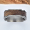 Tungsten Whiskey Barrel Wood Antique Finish Men's Wedding Band 8MM - Rings By Pristine 