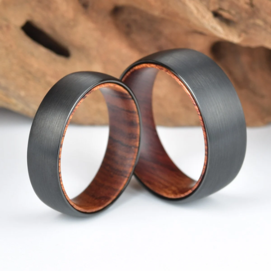 Iron Wood Tungsten Men's Wedding Band 8MM - Rings By Pristine 