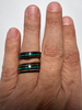 Black Tungsten Koa Wood Blue Opal Men's Wedding Band 8MM - Rings By Pristine 