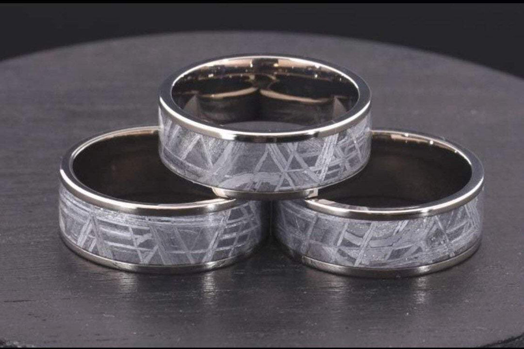Muonionalusta Meteorite Titanium Men's Wedding Band 8MM - Rings By Pristine 