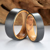 Zirconium Olive Wood Men's Wedding Band 8MM - Rings By Pristine 