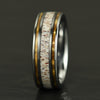 Hawaiian Koa Wood & Antler Tungsten Mens Wedding Band 8MM - Rings By Pristine 