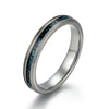 Crushed Turquoise Grey Tungsten Women's Wedding Band 4MM - Rings By Pristine 