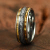 Hawaiian Koa Wood & Meteorite Tungsten Mens Wedding Ring 8MM