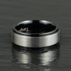 Black Tungsten Grey Tungsten Inlay Men's Wedding Band - Rings By Pristine 