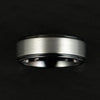 Black Tungsten Grey Tungsten Inlay Men's Wedding Band - Rings By Pristine 