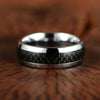 Tungsten Carbon Fiber Men's Wedding Band 8MM - Rings By Pristine 