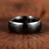 Glossy Black Tungsten Men's Wedding Band 8MM - Rings By Pristine 