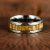Hammered Tungsten Koa Wood Men's Wedding Band 8MM - Rings By Pristine 