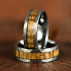 Hammered Tungsten Koa Wood Men's Wedding Band 8MM - Rings By Pristine 