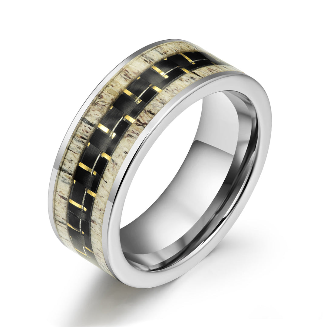 Tungsten Antler Interlocking Men's Wedding Band 8MM