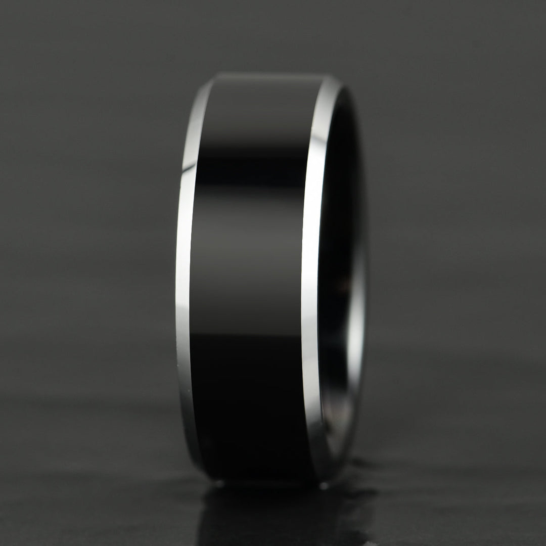 Black Tungsten Men's Wedding Band 8MM - Rings By Pristine 