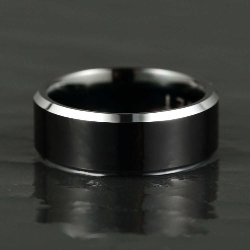 Black Tungsten Men's Wedding Band 8MM - Rings By Pristine 