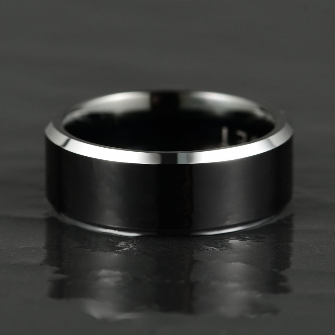 Black Tungsten Men's Wedding Band 8MM - Rings By Pristine 