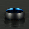 Black Tungsten Blue Inlay Pristine Passion Men's Wedding Band 8MM
