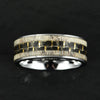 Tungsten Golden Inlay Men's Wedding Band 8MM - Rings By Pristine 