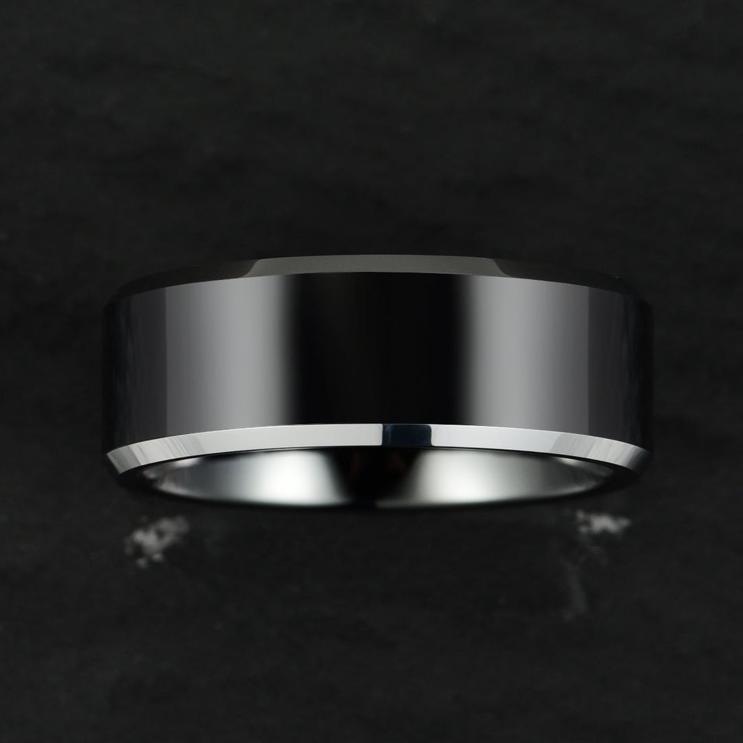 Black Tungsten Men's Wedding Band 8MM - Rings By Pristine 