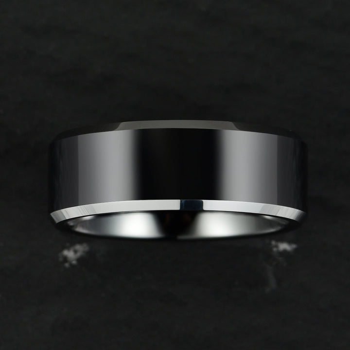 Black Tungsten Men's Wedding Band 8MM - Rings By Pristine 