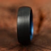 Black Tungsten Blue Inlay Pristine Passion Men's Wedding Band 8MM - Rings By Pristine 