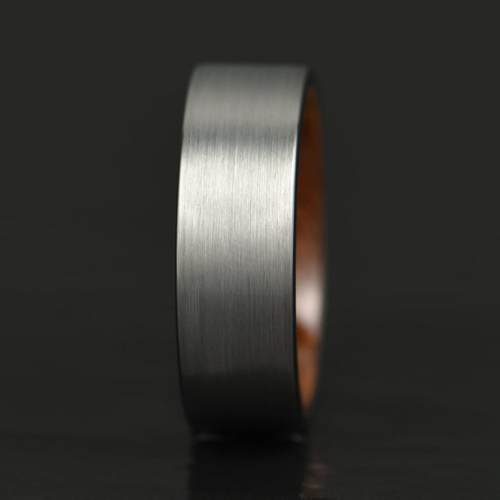 Grey Tungsten Koa Wood Men's Wedding Band 8MM - Rings By Pristine 