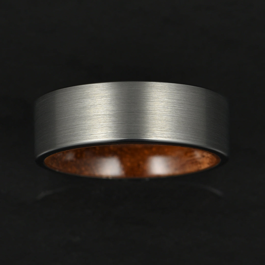 Grey Tungsten Koa Wood Men's Wedding Band 8MM - Rings By Pristine 