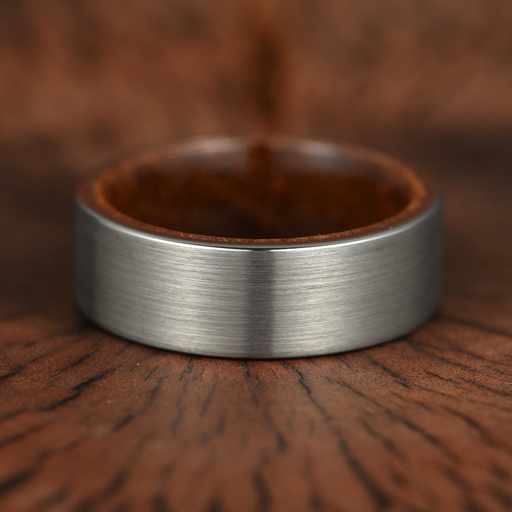 Grey Tungsten Koa Wood Men's Wedding Band 8MM - Rings By Pristine 